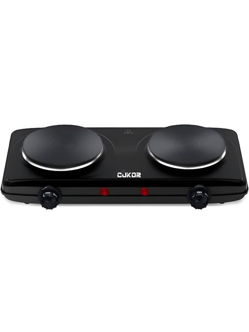 Double Cast Iron 2 Burner, 1800W Countertop Burner, Dual Electric Stove